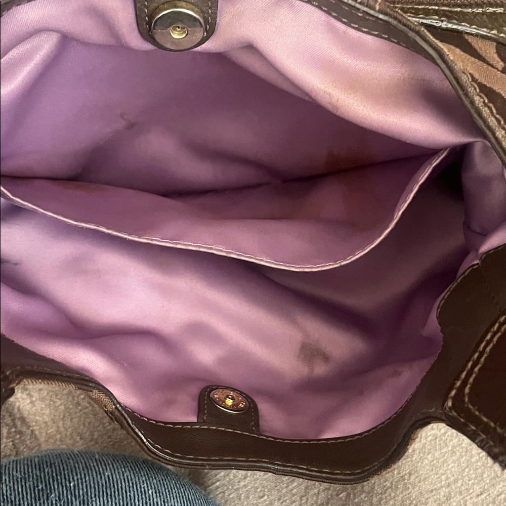 Coach Maggie Madison Op Art Brown Shoulder Bag - Picture 7 of 13